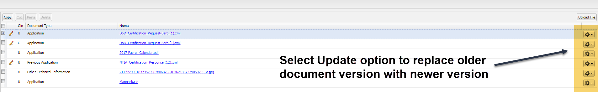 Document Tool Icon Location